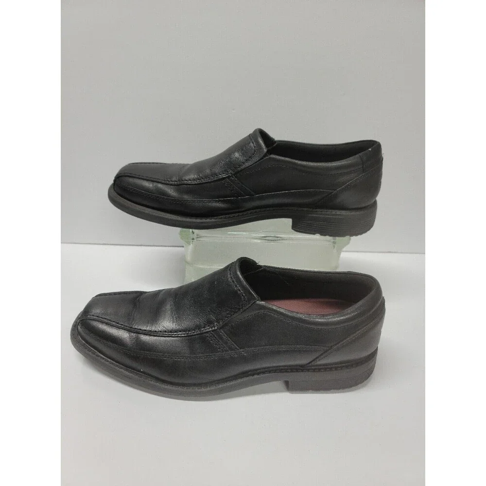 Rockport Trutech Men's Slip On Black Leather Dress Shoe Comfort Loafer Size 10 M